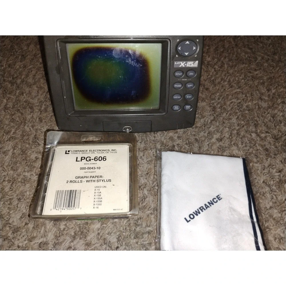 Lowrance LCX-15 MT Fishfinder - HS-WSDX Wide Angle Skimmer - 2Rolls Paper TESTED
